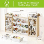 EXPERLAM Large Toy Storage Organizer, Wooden Stuffed Animal Storage & 12-Bins - Image 2