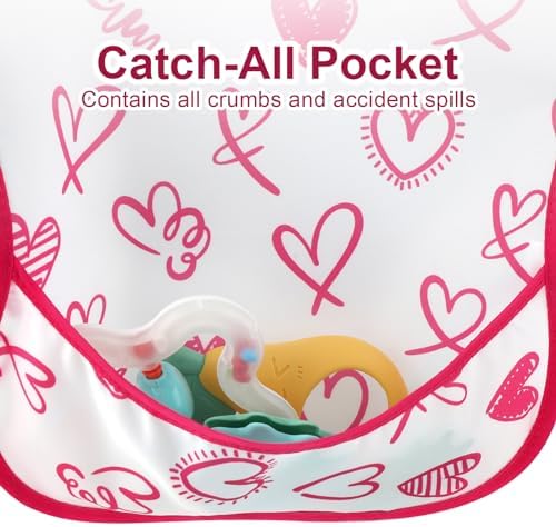 Accmor Baby Bibs for Eating, Waterproof Mess Proof Baby Toddler Bibs, Apron - Image 4