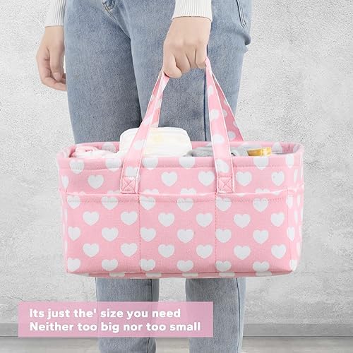 Diaper Caddy Organizer for Baby Girl-Nursery Storage Bin-Portable Car Organizer - Image 5