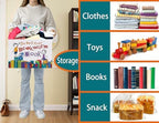 Large Kids Book Storage Bin Collapsible Nursery Toy Basket Canvas Teacher Crate - Image 4