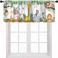 Kids Forest Animal Valance Curtains Cartoon Tree Bird Elephant Giraffe Lion by Unknown