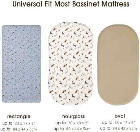 PHF 3 Pack Soft Bassinet Sheets, Pet Dogs Breathable Comfy Cradle Sheets - Image 5