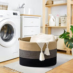 67L Large Blanket Basket, Cotton Rope Blanket Basket Living Room, Baby Laundry - Image 4