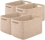 OIAHOMY 4 Pack Storage Baskets for Organizing 30L Cube Storage Bins Brown by MasterofSpaceOptimization