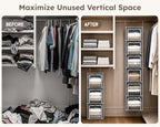 Homsorout 4-Tier Modular Hanging Closet Organizer Shelves Grey - Image 5