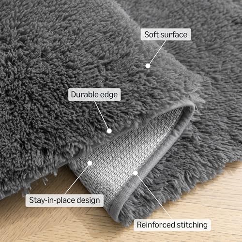 Amazon Basics Fluffy Washable Area Rug, Shaggy Carpet - Image 3