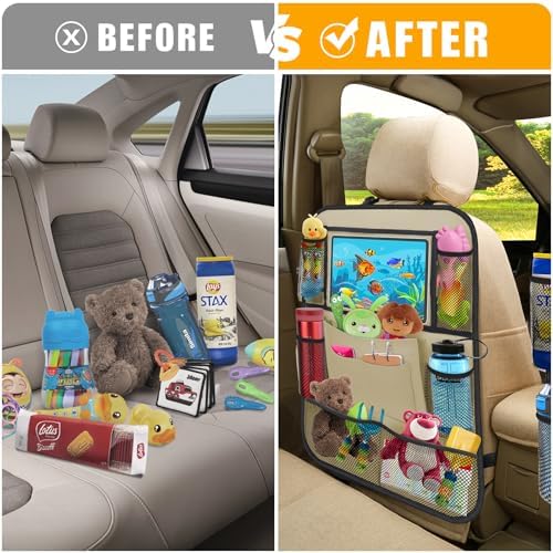 Backseat Car Organizer w/ 10 Storage Pockets 11" Tablet Holder - Image 3