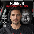 2 Pack Scary Headrest Covers for Cars, Upgraded Snug Fit Car Headrest Cover - Image 2