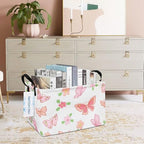 Rectangular Collapsible Pink Butterfly Storage Basket Nursery Organizer - Image 6
