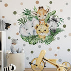 37.95x33.13 Inch Watercolor Jungle Animal Wall Decal Forest Animal Tiger - Image 5