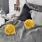 Namalu 7.87 Inches 2 Pcs Knot Pillow Decorative Throw Pillow, Ginger Yellow - Image 5