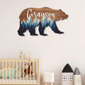 Personalized Baby name signs for nursery, for kids room Bear wooden nursery by IZI+POD