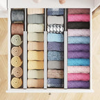 SpaceAid Bamboo Dresser Drawer Dividers 6 Pack, 4.65“ High Adjustable 12.5“-17” - Image 4