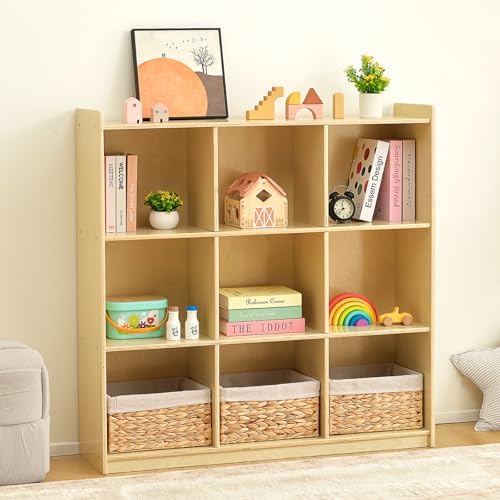 OOOK 9-Cube Storage Organizer, Wooden Storage Cabinet Display Shelf Large - Image 2