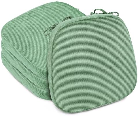 2.5" Thick Chair Cushions for Dining Chair, Corduroy Foam Kitchen Chair Pads by Glyzia
