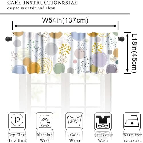 Colorful Circles Kids Valance Curtain, Modern Polka Dot Firework Boho Abstract - Image 5