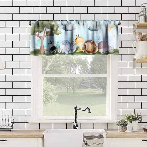 Animals Nursery Valance Curtain Baby Boy Girl Bear Fox Deer Bunny Short Half - Image 4