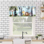 Animals Nursery Valance Curtain Baby Boy Girl Bear Fox Deer Bunny Short Half - Image 4