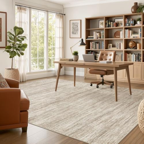 Nakagishi 9x12 Area Rugs Living Room: Washable Large Vintage Rug Neutral - Image 5