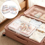 5 Pack Large Clear Hard Shell Zipper Case, Diaper Bag Organizer Pouches - Image 6