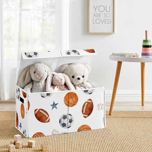Sweet Jojo Designs Sports Theme Boy Collapsible Toy Storage Box Chest Organizer - Image 2