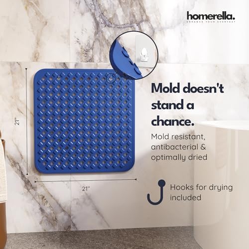 homerella Square Shower Mat Non Slip Anti Mold 21x21 Anti Slip Shower Mat - Image 3