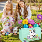 Cow Easter Basket for Kid Large Empty Baby Rectangular Cute Easter Gift Storage - Image 6