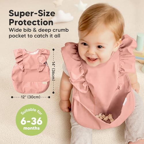 KeaBabies Waterproof Bibs for Baby Girl, 2-pk Lightweight - Image 5