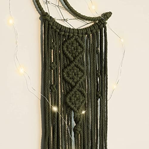 Olive Macrame Moon Dream Catcher - Image 3