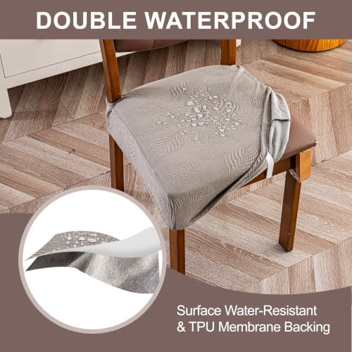 Genina Waterproof Chair Covers Set of 6, Stretch Chair Cover - Image 4