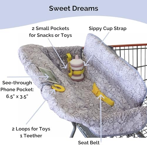 Suessie Shopping Cart Cover and High Chair Cover, Sweet Dreams - Image 3