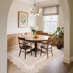GarveeHome Scalloped Bow Rug 9x12 Washable Camel Rug - Image 4