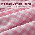 2 Pack Pink White Gingham Euro Shams Pillow Covers 26''x26'' - Image 6