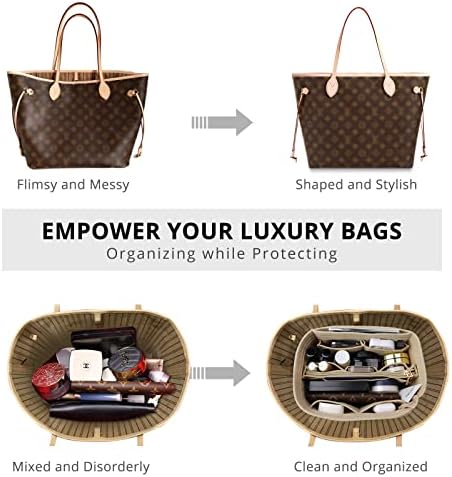 OPPOSHE Purse Organizer Insert for Handbags, Softened Felt Bag Insert Organizer - Image 3