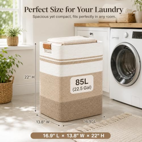 Laundry Hamper, Cotton Rope Laundry Basket - Image 3