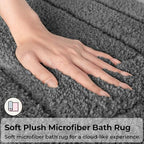 GRANNY SAYS Deep Grey Bathroom Rugs Set 3 Piece, Soft Microfiber Bath Mats - Image 3