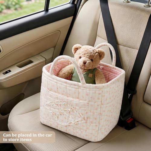 Floral Fabric Storage Basket Car Interior Storage Basket Underwear Sundries - Image 4