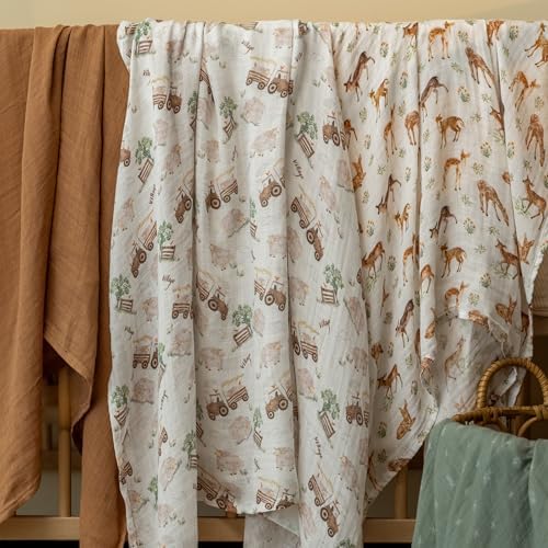 GLLQUEN BABY Muslin Swaddle Blankets 2Pk Receiving Blanket Large 35" x 40" - Image 5