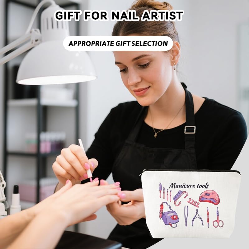Manicure Tools Makeup Bag for Manicurist Thank You Gifts Zipper Nail Stuff - Image 5