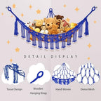 CERETIA Stuffed Animal Hammock Corner Plushie Net Storage, Jumbo Royal Blue - Image 6