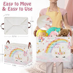 Unicorn Gift Bag Pink Kids Laundry Basket Rainbow Cloud Unicorn Nursery Decor - Image 2