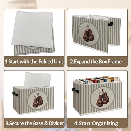 Boy Nursery Boxing Glove Foldable Storage Bins Box - Image 5