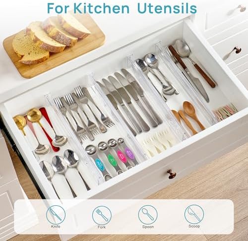 Vtopmart 2.36" Short Upgrade Drawer Dividers 12.8"-22.3" Expandable 8 Pack - Image 5