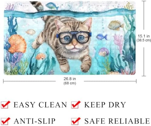 Shower Mat Bathtub Mat, 26.8x15.1 inch, Non-Slip Bath Mat - Image 4