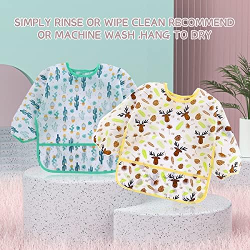 5 Pcs Long Sleeved Baby Toddler Bibs Waterproof Sleeved Bib 3-24 Months - Image 5