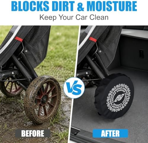 SANDIAN, Golf Hand Push Pull Cart Wheel Covers, Durable Waterproof Elastic Slip - Image 2