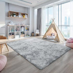 6x9 Tie-Dye Gray Shag Rug for Bedroom, Soft Plush Fluffy Carpet - Image 6