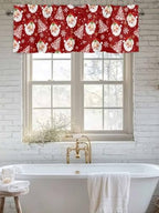 Red Christmas Valance Curtains for Kitchen Windows Santa Claus Merry Christmas - Image 6