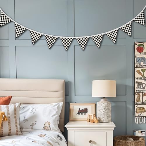 Boys Room Checkered Flag Banner 5.5Ft, Cars Room Decor - Image 4