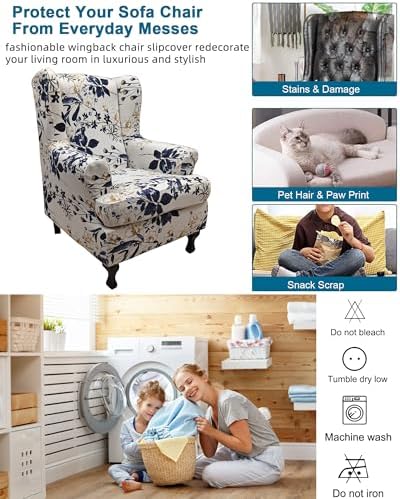 CRFATOP Wingback Chair Covers Stretch Armchair Slipcovers - Image 5